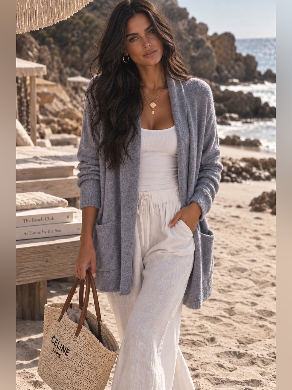 Barefoot Dreams saddle sleeve long cardigan size small